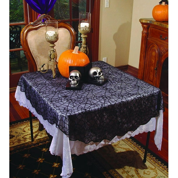 2PCS Table Runner Fashion Spider Web Tablecloth for Easter Christmas